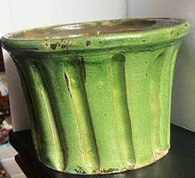 Zöld mázas nagyméretű  kuglófsütő