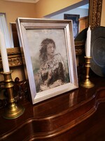 Náray Aurél (1883-1948) - Kislány virággal