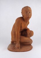 1W739 Hatalmas Bedő Imre női akt kerámia szobor 33.7 cm