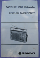 Sanyo RP 7160 táskarádió Kezelési tájékoztató