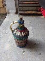 Régi fonott demizson 40 cm