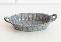 Nehéz fém kosárka - névjegykártyatartó, hamutál