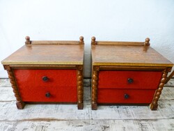 Különleges textil berakásos retró komód párban