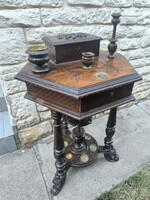 Antique Pipe Holder, Neo-Renaissance, richly carved, with drawer, about 1880. Video!!