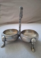 Art deco Fraget ezüstözött dupla sótartó