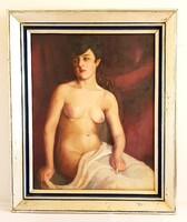 Ferenczy Károly - Női Akt lepellel 110x90cm