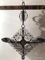 GYERTYATARTÓ - LILLEHAMMER  - ANTIK - 40 x 32 x 7 cm - KOVÁCSOLTVAS - HIBÁTLAN