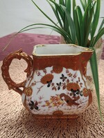 Antik kézzel festett madárkás porcelán kiöntő