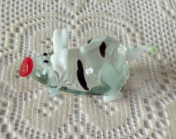 VINTAGE MURANOI MŰVÉSZ ÜVEG SZERENCSEHOZÓ,MALACKA FIGURA ,NIPP