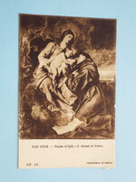 Képeslap (58) - Anthony van Dyck - Madonna, a gyermek és Páduai Szent Antal 1920-as évek - (9x14 cm)