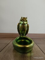 Antik Zsolnay labrador mintás eozin tálka bagollyal