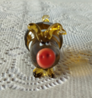 VINTAGE MURANOI MŰVÉSZ ÜVEG SZERENCSEHOZÓ,MALACKA FIGURA ,NIPP