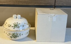 Hollóházi porcelán Erika mintás kekszes doboz eredeti dobozávál