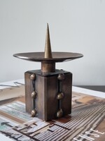 Extrém ritka Manfred Bergmeister brutalista bronz gyertyatartó