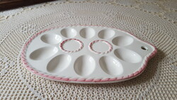 Gyönyörű fehér/rózsaszín tojástál,lágytojástartó,kínáló