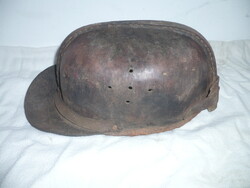 Régi bőr bányász kobak sisak