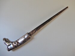 Régi spanyol ezüstözött csizmás levélbontó