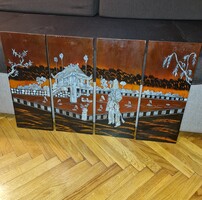 Kínai gyöngyház berakásos fali panel - chinese mother of pearl wall panel #2