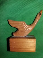 Retro ceruzahegyező kézzel fából faragott lúd liba madár figurás tokban szép állapotban