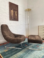 Vintage Percival Lafer Earth Lounge Chair with Footrest from 1970s Brazil