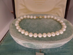 Édesvízi gyöngy karkötő arany zárral