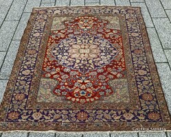 200 cm X 140 cm Antik Iráni kézi csomózású Tabriz Perzsa szőnyeg ALKUDHATÓ