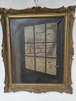 Lendl Vilmos kilátás a szobából tájképpel