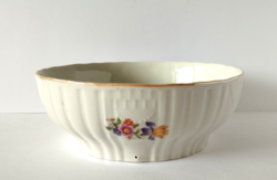 GYÖNYÖRŰ RÉGI JELZETT VIRÁG CSOKROS ZSOLNAY KOMA TÁL,POGÁCSÁS TÁL 1920-30-AS ÉVEK