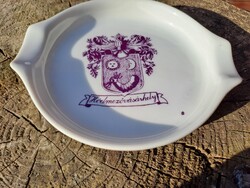 Retro Alföldi porcelán lila Hódmezővásárhely dekorral hamuzó hamutál