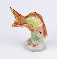 1W657 Régi Drasche porcelán aranyhal 10 cm