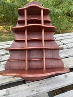 Fali polc természetes fából, mahagóni, 70x50x22 cm