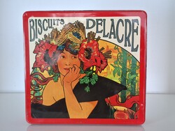Biscuits Delacre piros pléh doboz kekszes doboz 5 x 21.5 x 23 cm