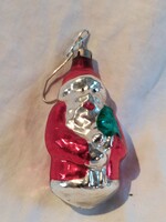 Régi üveg karácsonyfadísz Mikulás télapó