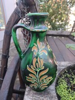 Zöld mázas Katona kerámia kancsó