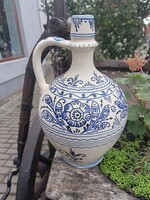 Kék-fehér mázas Katona kerámia korsó