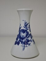 Hibátlan kék rózsás Bavaria porcelán váza 13 cm
