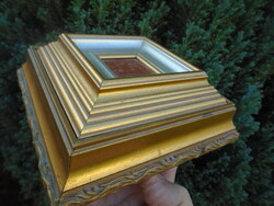 Art deco ÉKSZERTARTÓ VAGY KÁRTYA DOBOZ IGAZÁN EGYEDI DARAB PLŰS ÉS BŐR BETÉTTEL