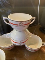 Zsolnay porcelan kétfülű leveses csésze Hotel Duna Intercontinental