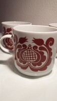 Nagyon ritka világos barna mintával,  alföldi porcelán bögre, csésze,magyaros, tulipános, ÚJ