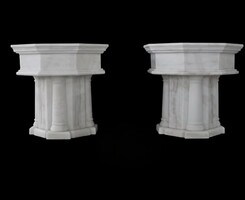 Egyházi , templomi márvány keresztelő medence , szentelt víz medence , szentelt víz tartó