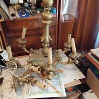 BAROKK 6 ágú fa aranyozott csillár egy falikarral