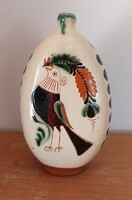 Agyagipar Karcag - madaras  kerámia butella hátulján vers 19 cm