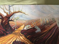 Absztrakt olaj festmény 100x60cm.