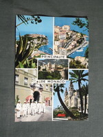 Képeslap,Franciaország,Monaco,Monte-Carlo,Monacói Hercegi Palota Kastély,Port,kikötő,1975-
