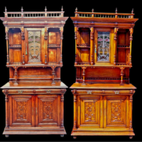 Felújított Neoreneszánsz tálalószekrények párban