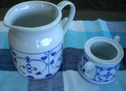 Immortelle "Szalmavirág"mintás porcelán  kancsó, cukor tartó