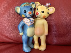 Goebel Rosina Wachtmeister Peppino & Carla mackó Teddys figurális porcelán