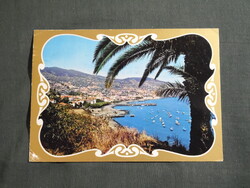 Képeslap,Portugália,Madeira sziget,Funchal,kikötő,városi látkép,részlet,1975-