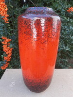 Retro Scheurich láva mázas kerámia padlóváza, 46 cm