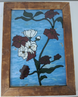 Régi erdélyi üvegfestmény üvegkép 35 x 26 cm 1982